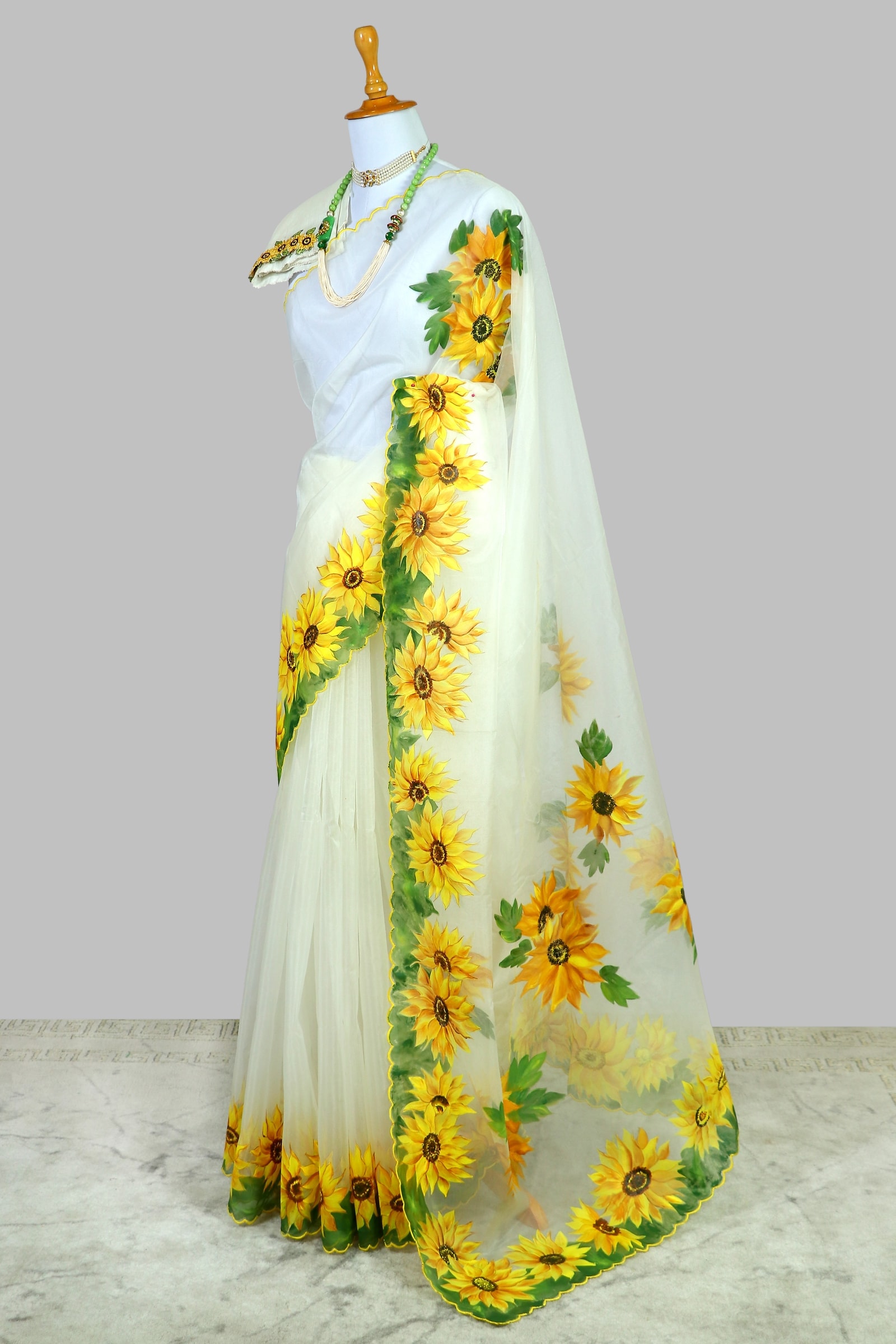 Shivlinga – Sunflower Organza Saree - alternate view